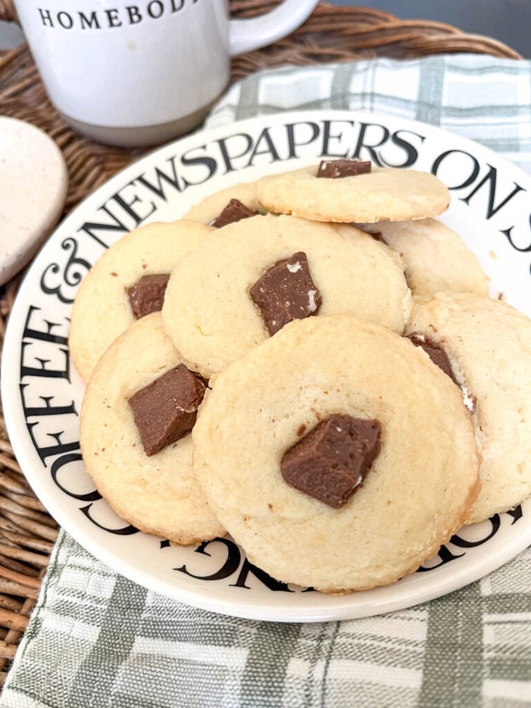 A toberlone shortbread cookie that is made uniform and flat instead of a free form drop cookie.