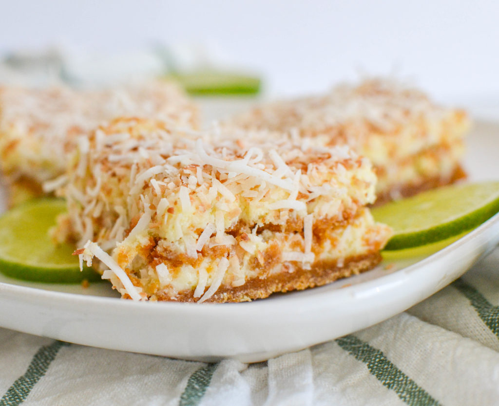 Toasted coconut and lime squares