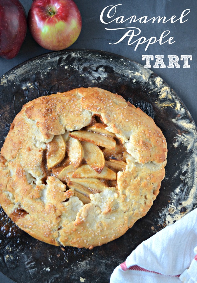 Rustic caramel apple tart