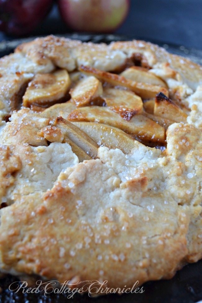 rustic caramel apple tart