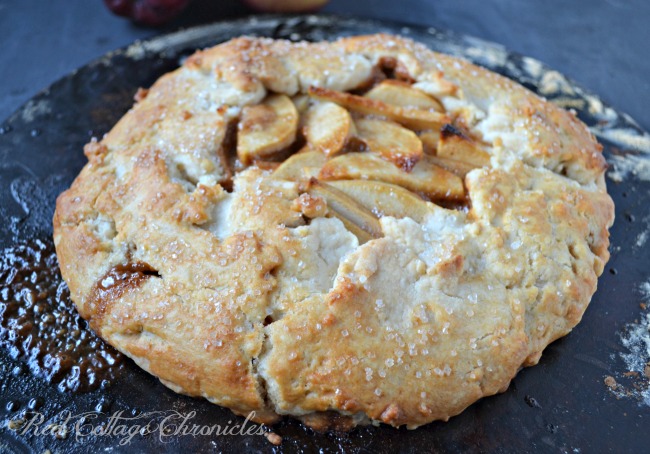 rustic caramel apple tart