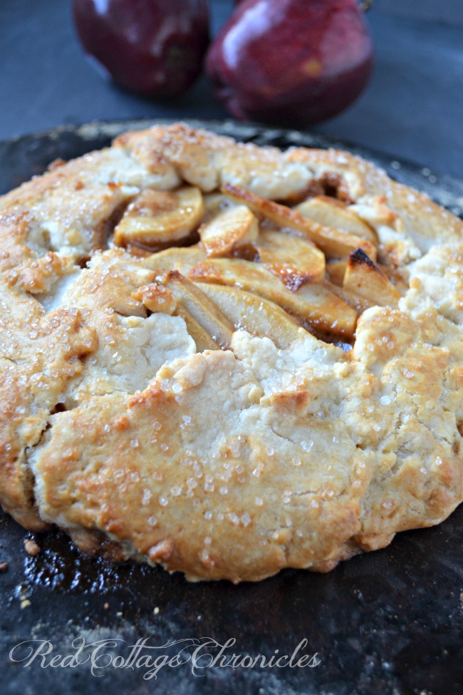 rustic caramel apple tart