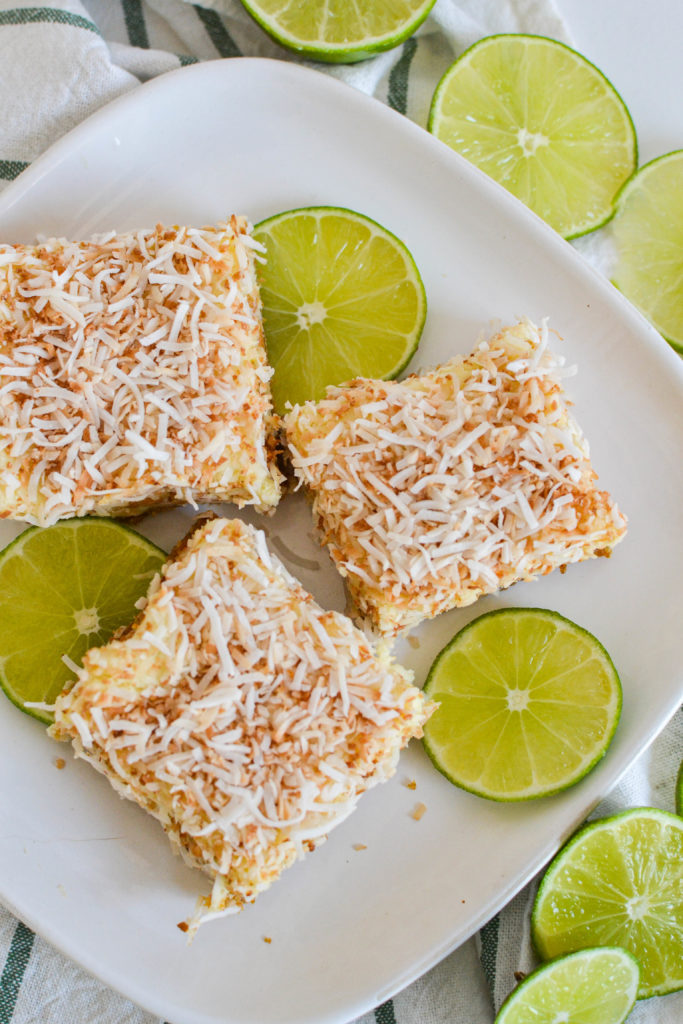 Lime and toasted coconut Napoleon squares recipe