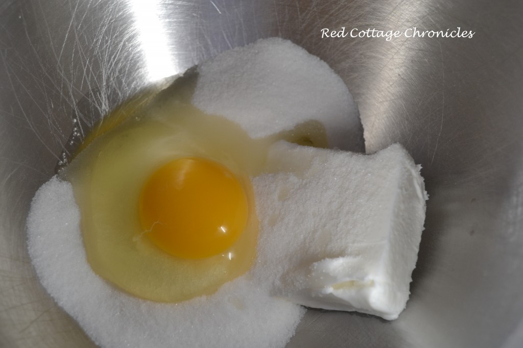 Add shortening, sugar and egg into bowl of electric mixer