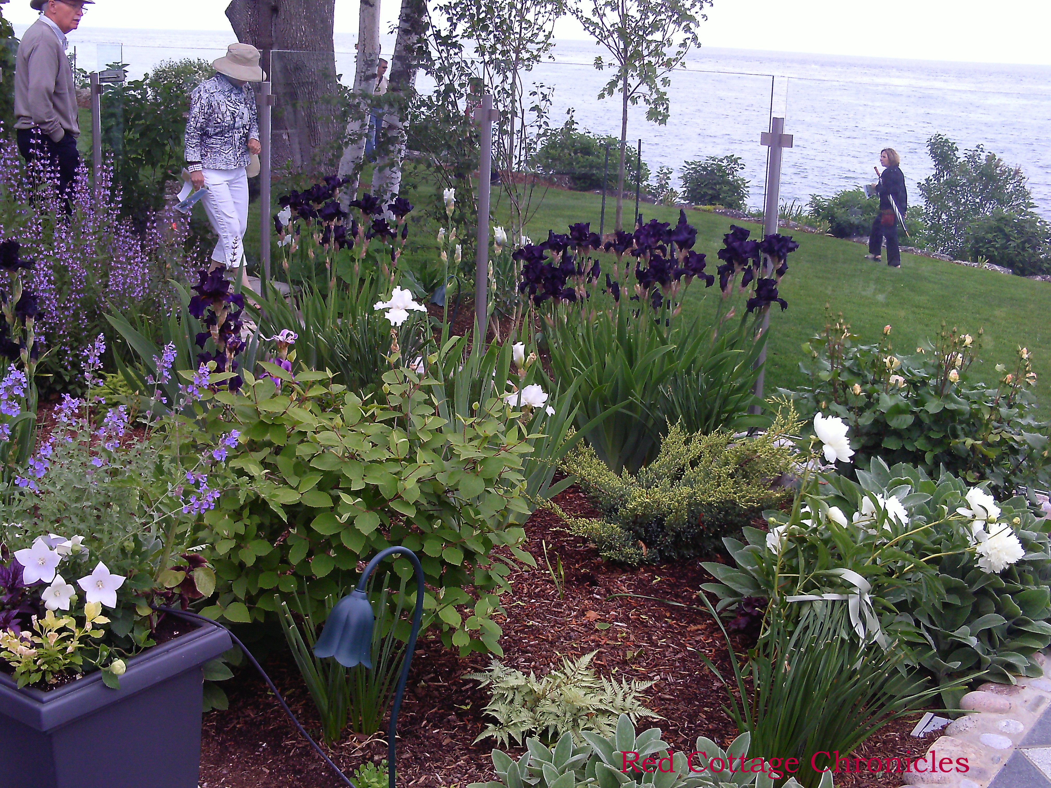 gardens and view of Lake Ontario on a private yard