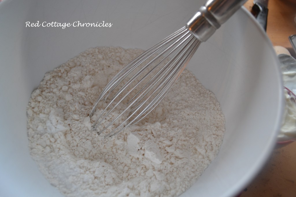 Whisk cake flour, baking powder, baking soda and salt