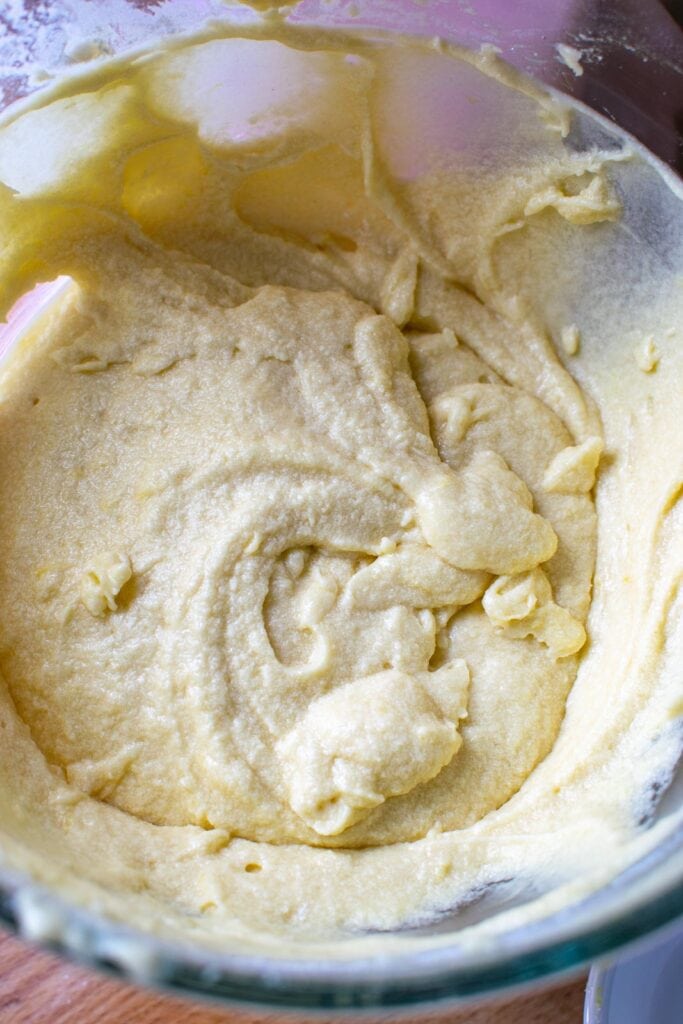 Batter for lemonade cupcakes.