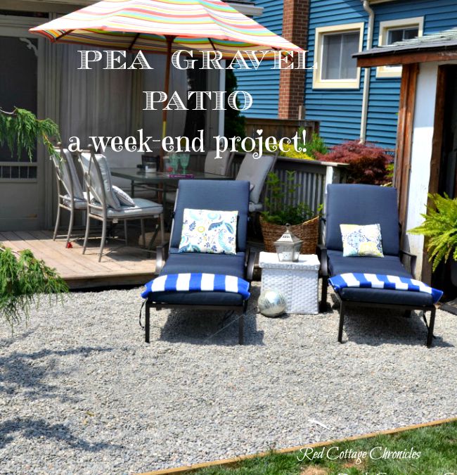 Backyard Makeover Pea Gravel Patio Red Cottage Chronicles - How To Make A Crushed Gravel Patio
