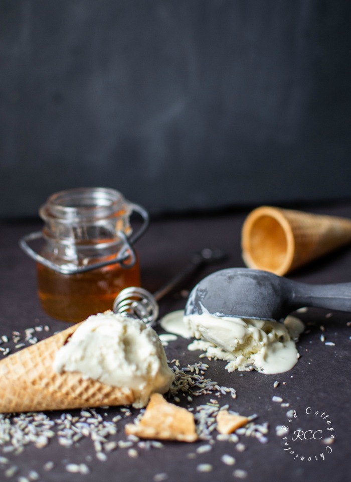 Homemade Lavender Honey Ice Cream