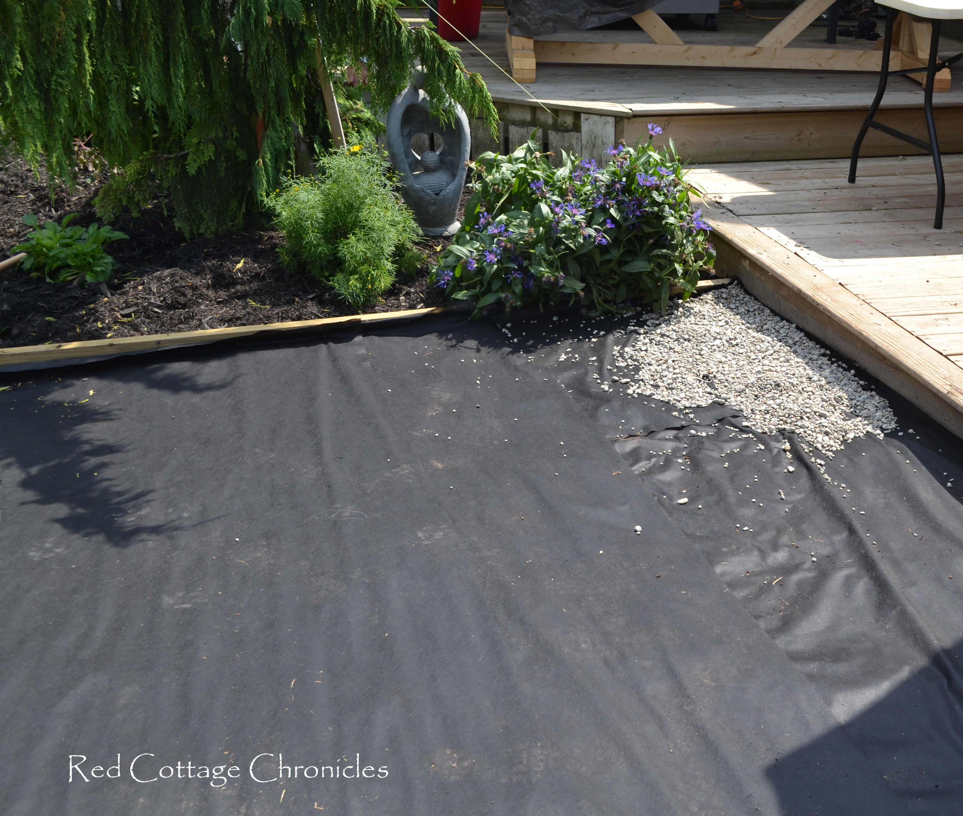 Backyard Makeover - Pea Gravel Patio - Red Cottage Chronicles