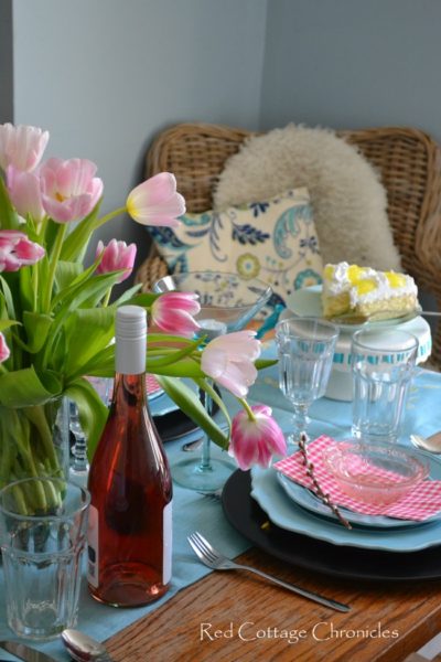 A colorful spring tablescape