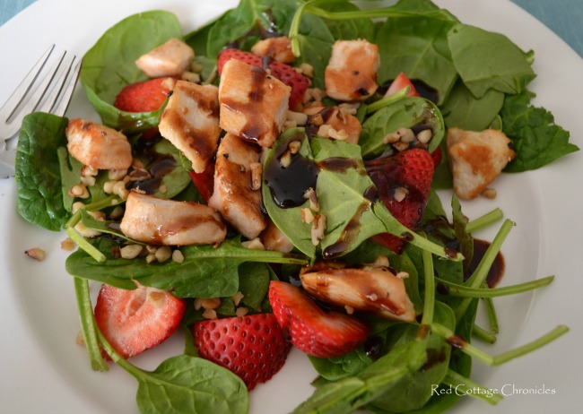 Chicken, Spinach & Strawberry Salad