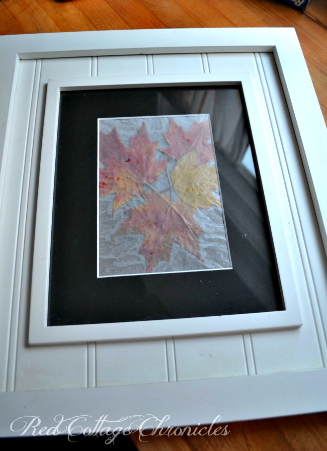Old school DIY wax paper autumn leaf art