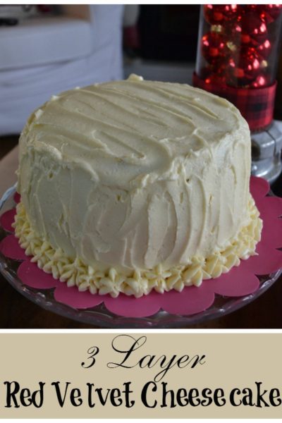 A layer of cheesecake layered in between red velvet cake made this milestone birthday a hit!