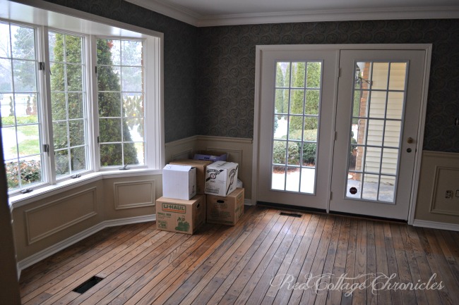 A coat of paint lightens and brightens a dark, dated dining room