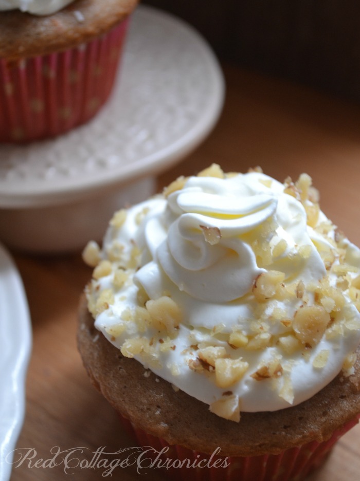 An easy carrot and coconut cupcake with a creamy whipped cream frosting