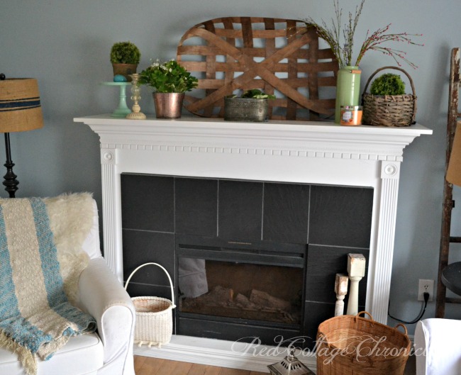 Styling a spring mantel