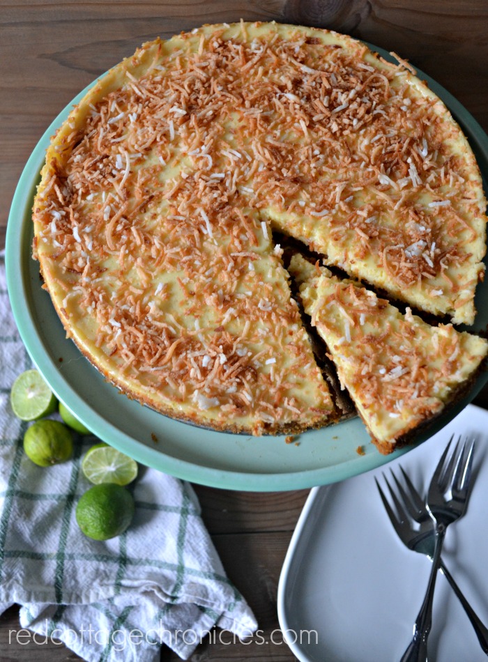 A decadent key lime coconut tart is tangy and sweet