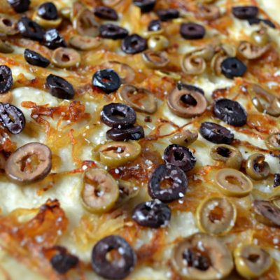 Caramelized Onion & Olive Focaccia Bread