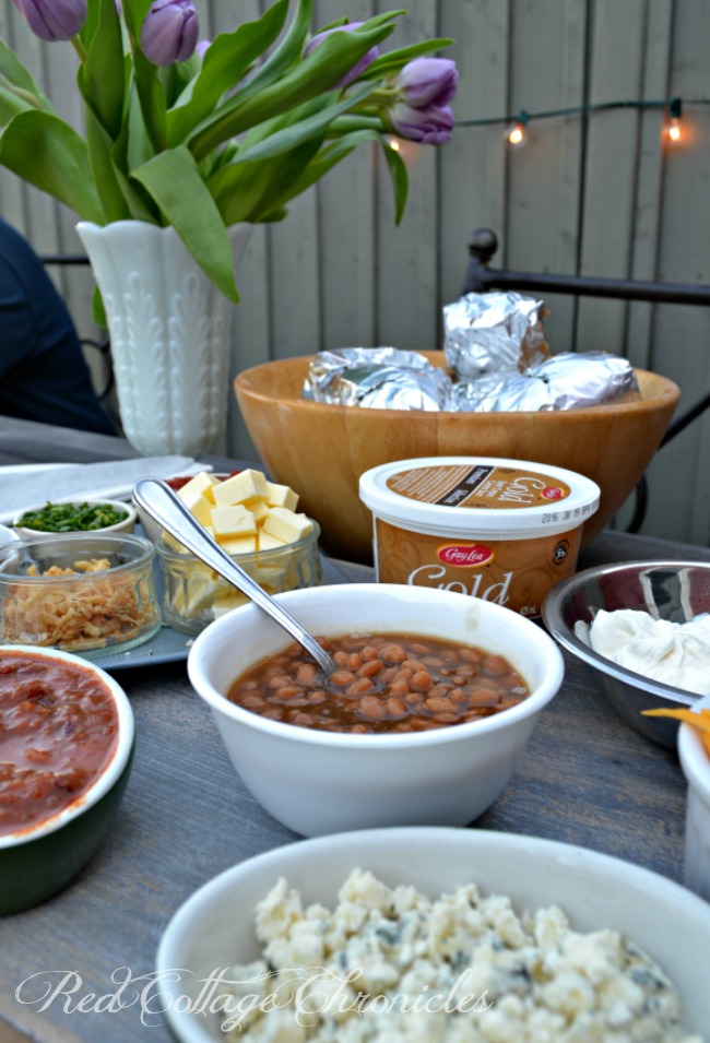 Why not set up a baked potato bar at your next barbecue