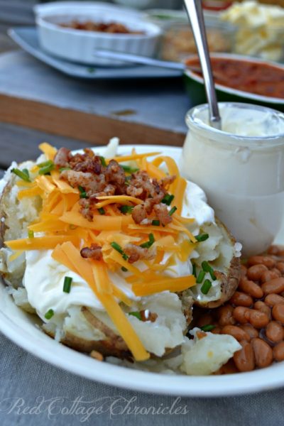 Wow your dinner guests with a self serve baked potato bar