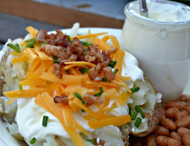 Wow your dinner guests with a self serve baked potato bar