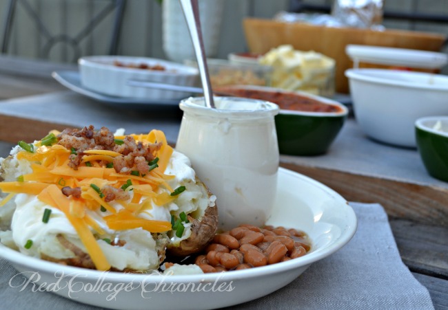 Set up a self serve baked potato bar at your next BBQ