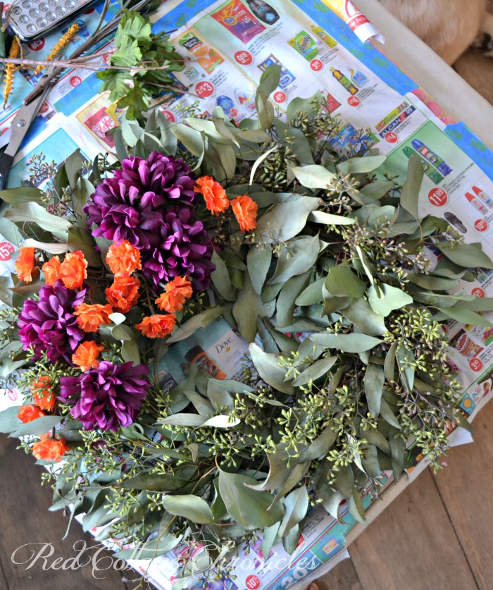 seeded eucalyptus autumn wreath