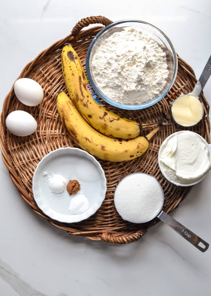 Ingredients for banana muffins