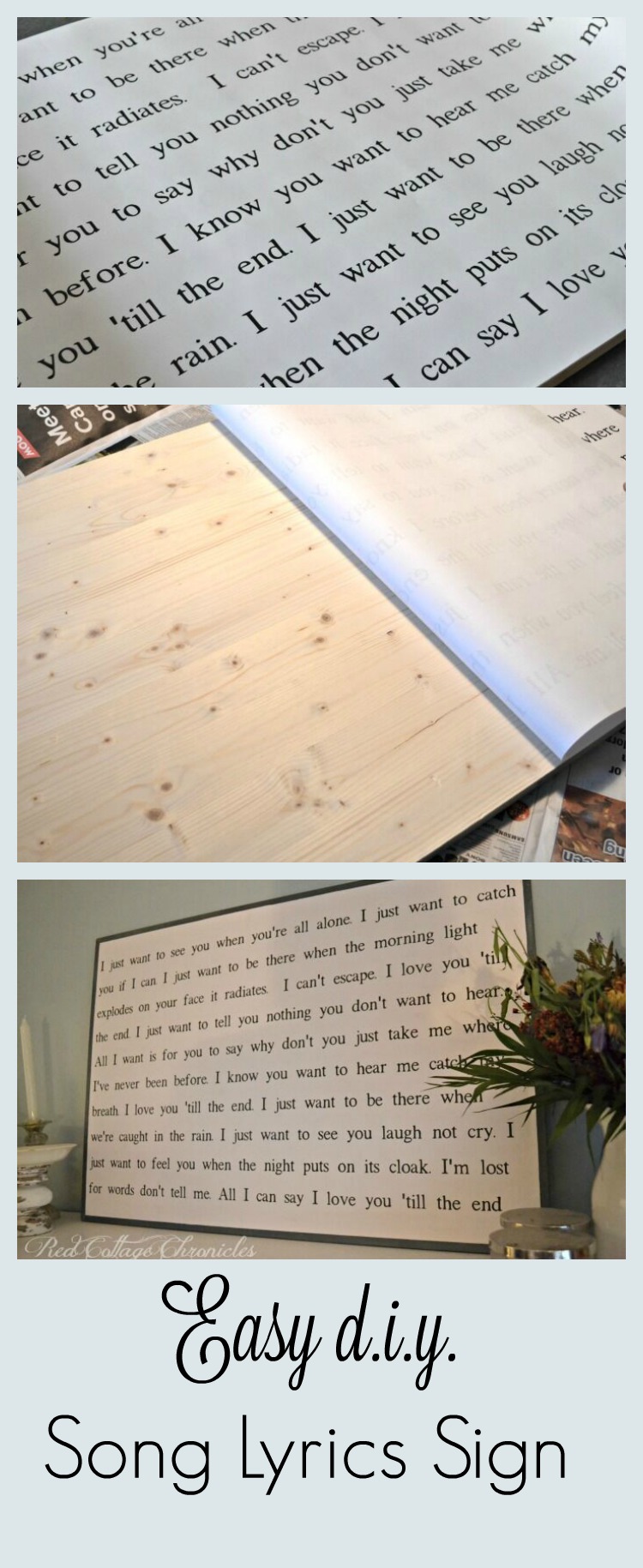 easy diy song lyrics sign