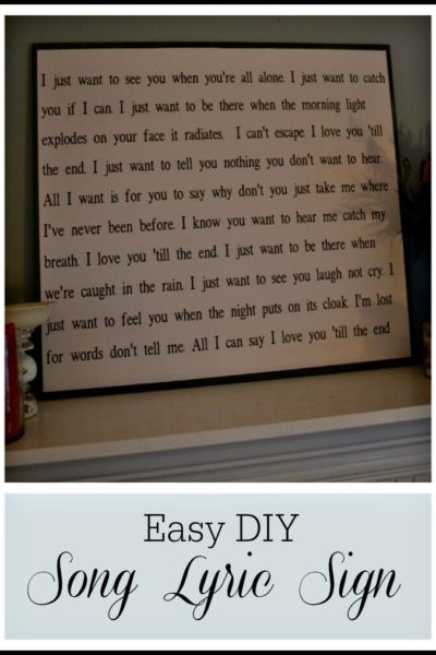 DIY Song Lyrics Sign