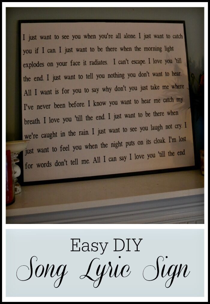 DIY Song Lyrics Sign