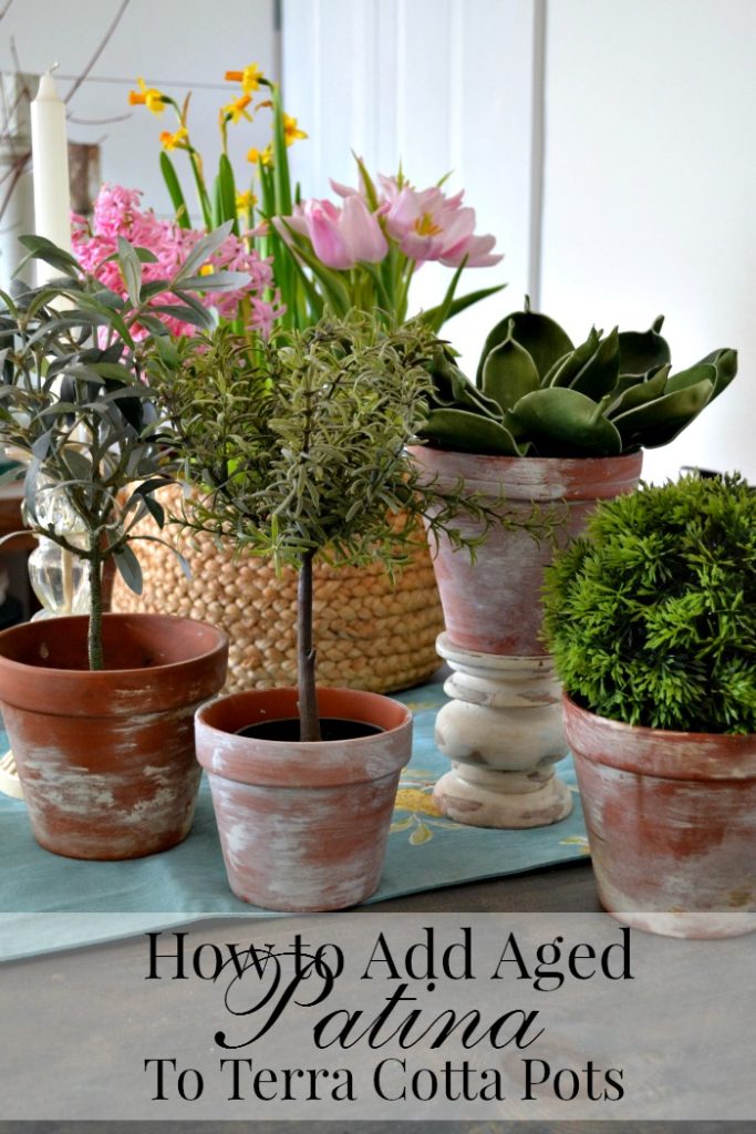 how to age a terracotta pot in two easy steps using chalked paint