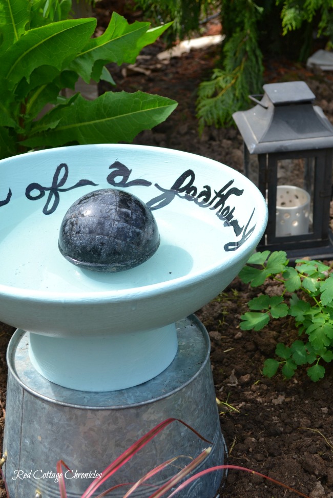 Once a Fruit Bowl, Now A Bird Bath
