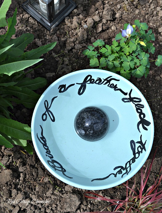 DIY Birdbath ideas using an upcycled fruit bowl