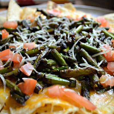 Grilled Balsamic Asparagus Nachos