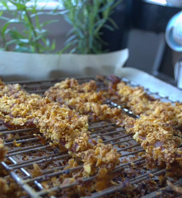 Corn Flake Crusted bacon is one of those brunch recipes you will want to keep around