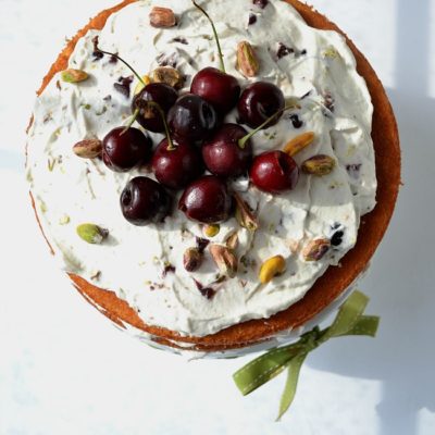 Cherry-Pistachio Naked Cake