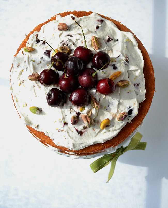 This easy Cherry Pistachio Naked Cake is a keeper! 