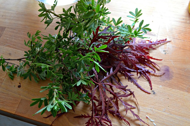 market flower bouquets with greenery from the garden