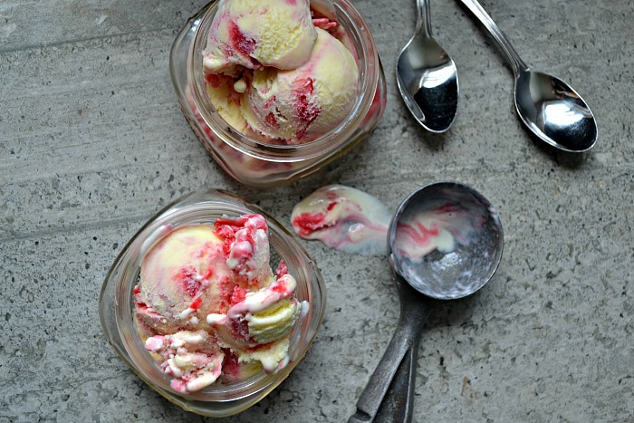 A collection of ice cream recipes including raspberry ripple