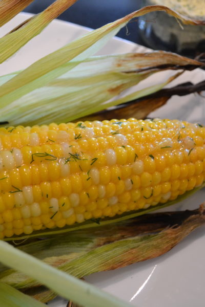 Grilled Corn on the Cob with dilled butter