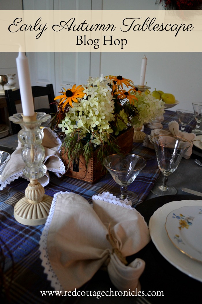 Fall is finally here! I am celebrating with some blogger friends with an early autumn tablescape blog hop!