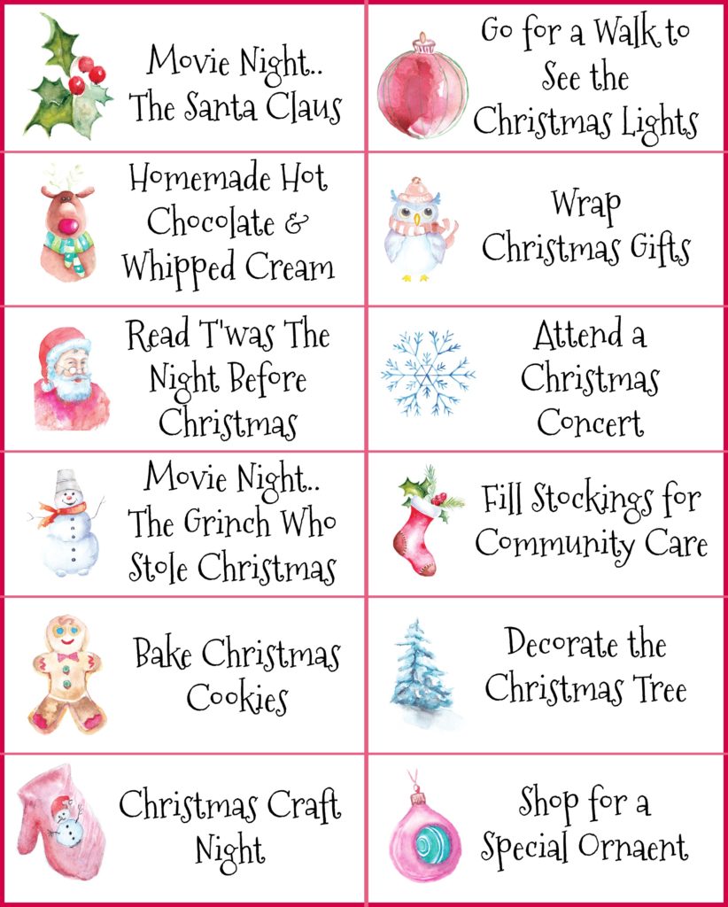 Christmas Activities Tags