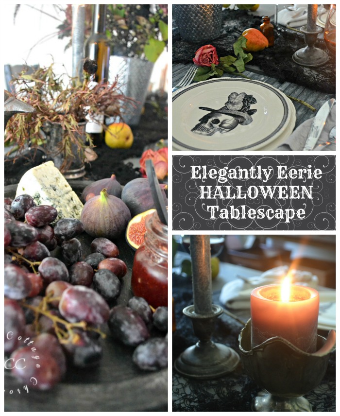 Elegantly eerie Halloween tablescape