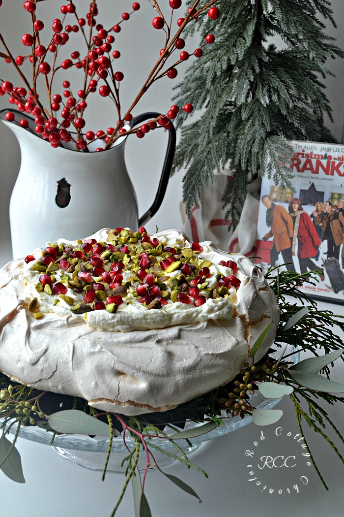 Christmas Movie Blog Hop – White Chocolate Pistachio Pavlova