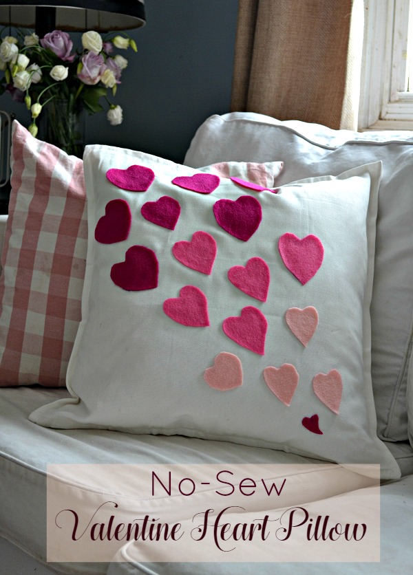 no sew crafts - easy no sew Valentine's pillow cover