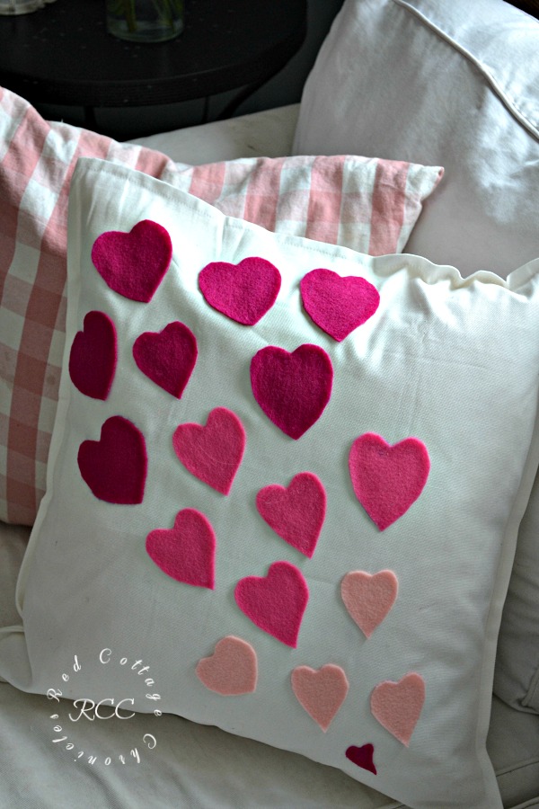 Easy No Sew Valentine Pillow Cover