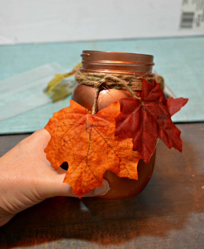 Maple Leaf Mason Jar - Mason Jar Crafts Love