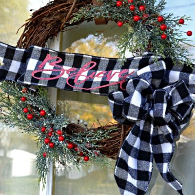 Rustic Evergreen Christmas Wreath Welcomes in the Holidays